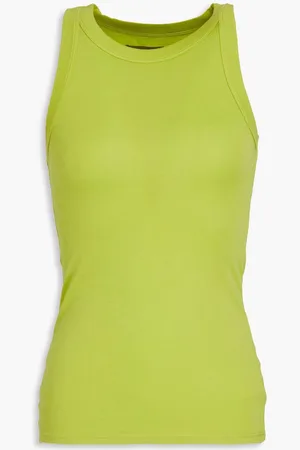 ENZA COSTA Pima cotton-jersey tank - Green