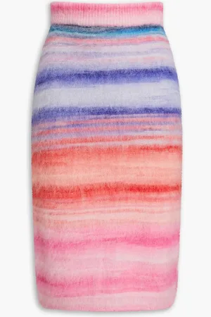 Missoni Striped brushed wool-blend skirt