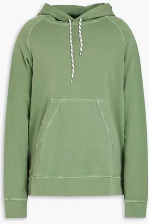 OFFICINE GENERALE French cotton-terry hoodie - Green