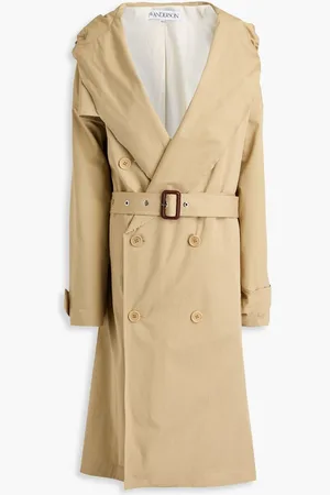 J.W.Anderson Cotton-gabardine hooded trench coat - Neutral