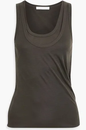 Helmut Lang Layered Lyocell-jersey tank - Gray