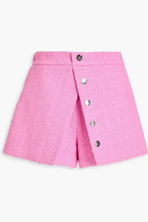 Maje Skirt-effect cotton-blend tweed shorts