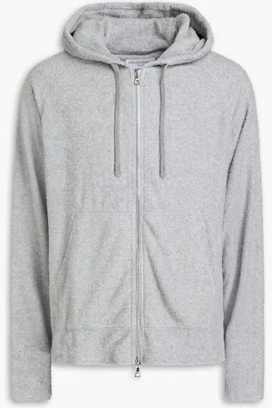 OFFICINE GENERALE Bernie cotton-blend terry zip-up hoodie - Gray