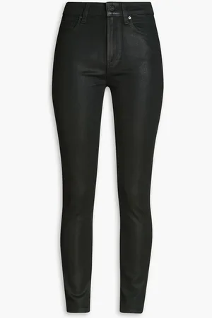 Paige Coated mid-rise skinny jeans - Green