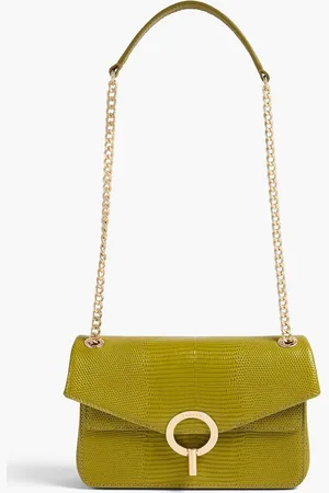 Sandro Lizard-effect leather shoulder bag - Green