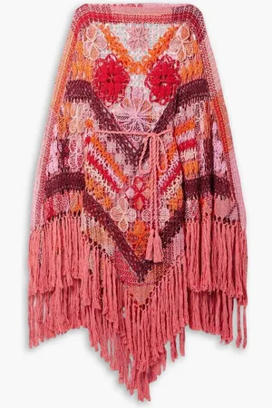Alix Pinho La Marina belted fringed crocheted cotton kaften