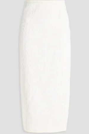 ROTATE Sequined tweed pencil skirt - White