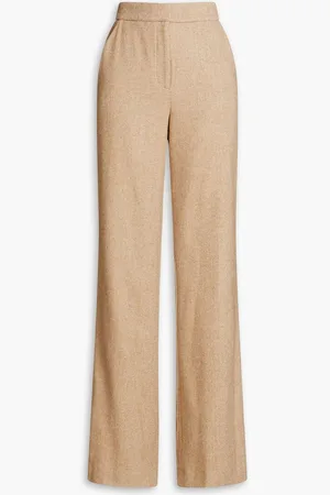 VERONICA BEARD Tonelli herringbone flannel wide-leg pants - Brown