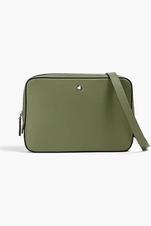 Montblanc Textured-leather messenger bag - Green