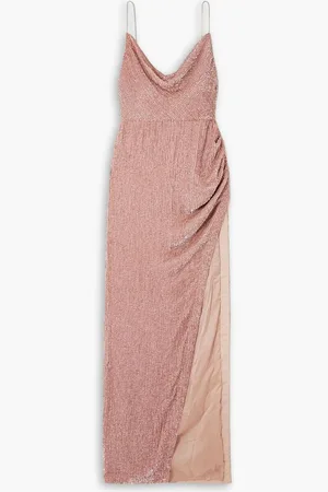 Retrofete Katya draped sequined chiffon gown - Metallic
