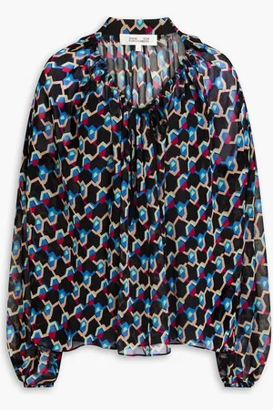 Diane von Furstenberg Kipleen printed chiffon blouse