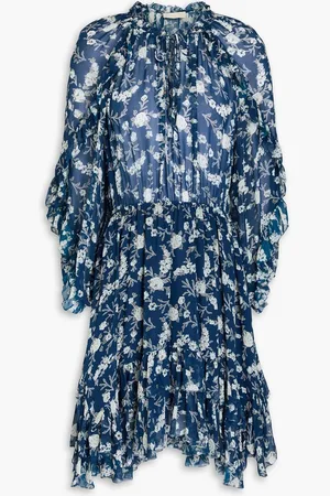 ULLA JOHNSON Alissa ruffled floral-print silk-georgette mini dress