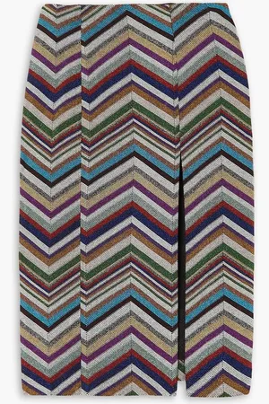 Missoni Metallic crochet-knit wool-blend skirt