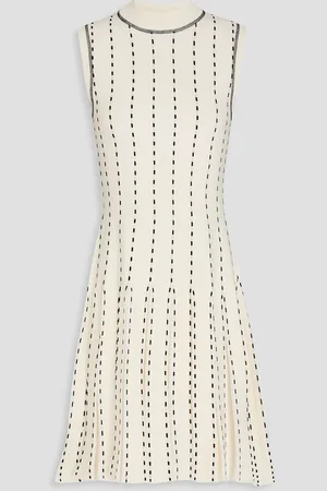 Simkhai Cosette striped jacquard-knit mini dress - White