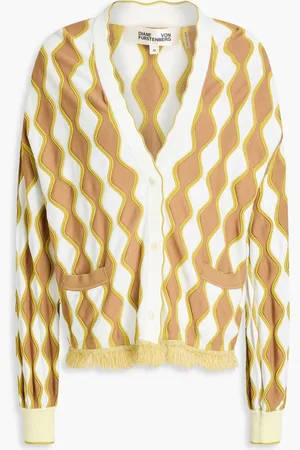Diane von Furstenberg Lyn intarsia-knit cardigan - Yellow