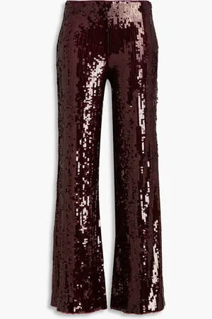 ROTATE Sequined tulle flared pants