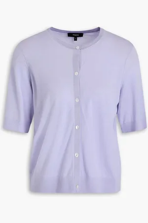 THEORY Wool-jersey cardigan - Purple