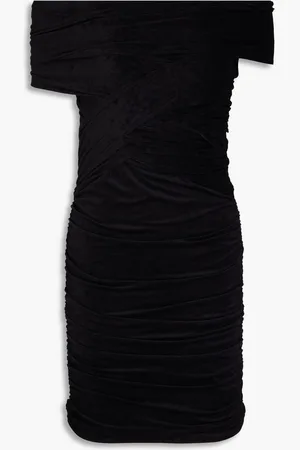 Alexander Wang Off-the-shoulder ruched stretch-velvet mini dress