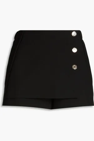 Maje Wrap-effect twill shorts