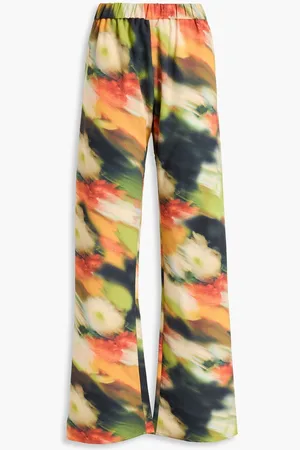 STINE GOYA Marc printed crepe straight-leg pants