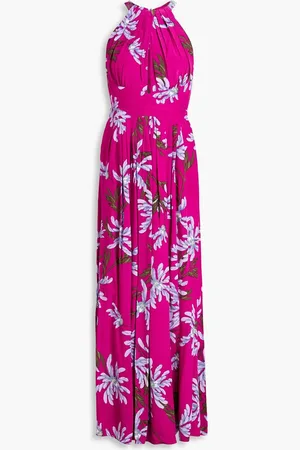 Diane von Furstenberg Ziva floral-print crepe de chine maxi dress - Purple
