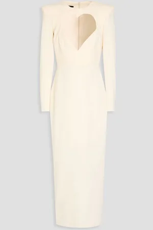 ALEX PERRY Monroe cutout crepe midi dress - White