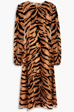 Dolce & Gabbana Tiger-print gauze midi dress