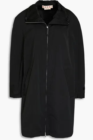 Marni Oversized leather-trimmed shell raincoat