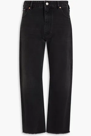 Maison Margiela Cropped frayed mid-rise boyfriend jeans
