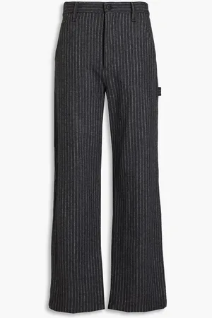RAG&BONE Sid pinstriped wool-blend wide-leg pants - Gray