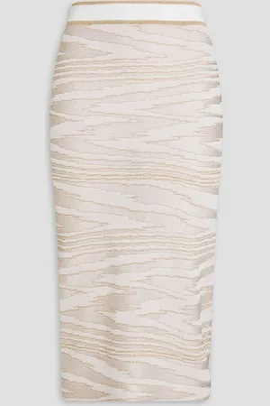 Missoni Metallic knitted skirt - White