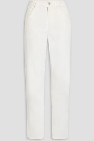 Brunello Cucinelli High-rise tapered jeans - White