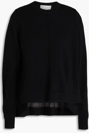 3.1 Phillip Lim Chiffon-trimmed wool-blend sweater