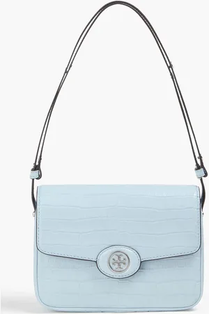 Tory Burch Robinson croc-effect leather shoulder bag - Blue