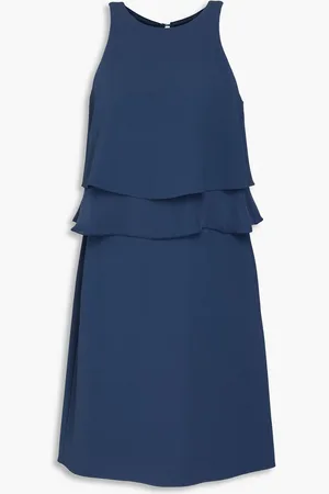 Emporio Armani Layered crepe mini dress - Blue