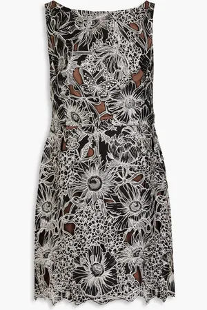 Marchesa Notte Guipure lace mini dress