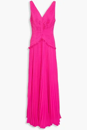 ZAC Zac Posen Pleated crepe maxi dress - Pink