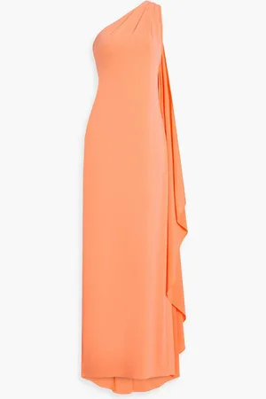 ALICE+OLIVIA Alice Olivia - Anja one-shoulder draped crepe maxi dress - Orange