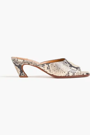 Chloé Oli snake-effect leather mules