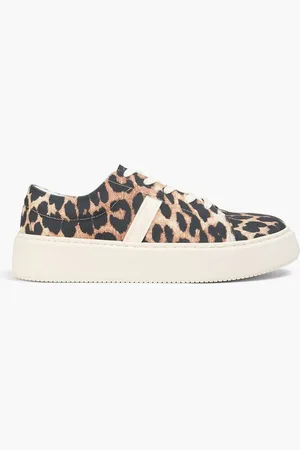 Ganni Leopard-print canvas sneakers