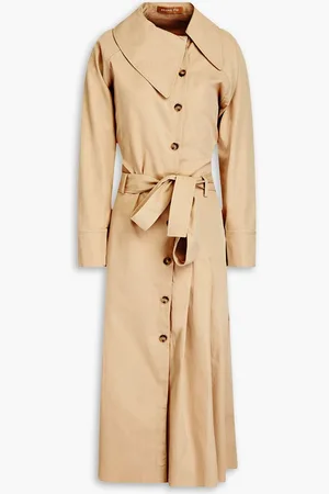 REJINA PYO Thalia pleated cotton-blend trench coat - Neutral