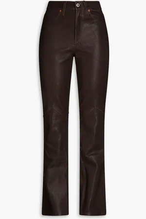RE/DONE 70s leather bootcut pants - Brown