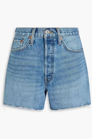 RE/DONE 90s frayed denim shorts - Blue