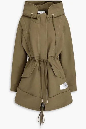 Victoria Beckham Cotton-twill hooded parka - Green