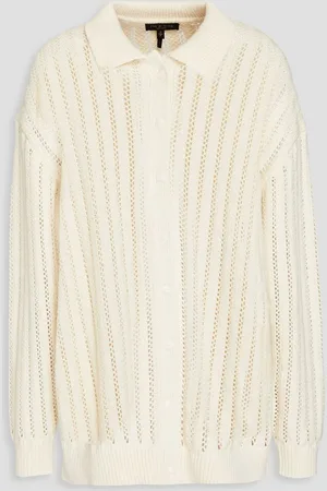 RAG&BONE Adrienne open-knit cotton-blend cardigan - White