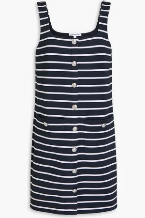 VERONICA BEARD Tibbie striped stretch-jersey mini dress - Blue