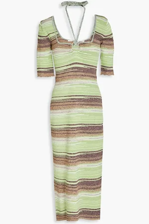 VERONICA BEARD Kante space-dyed knitted midi dress - Green
