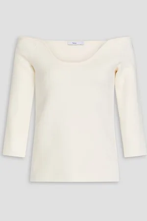 Safiyaa Clara off-the-shoulder knitted top - White
