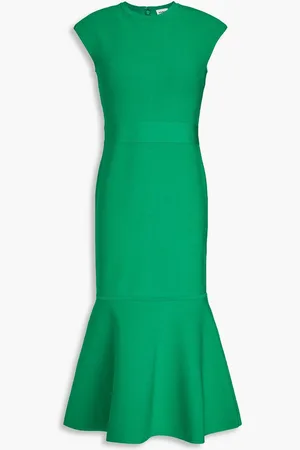 Hervé Léger Fluted stretch-knit midi dress
