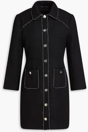 Maje Chain-embellished tweed mini dress
